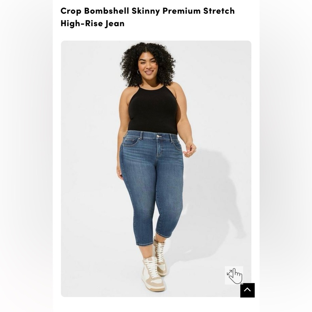 Torrid crop bombshell high rise skinny jeans